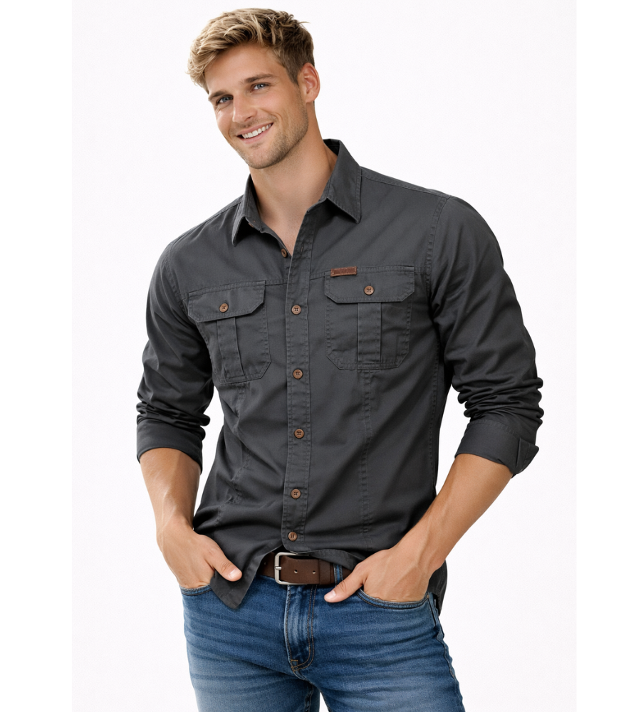Surchemise Cargo Homme à Manches Longues