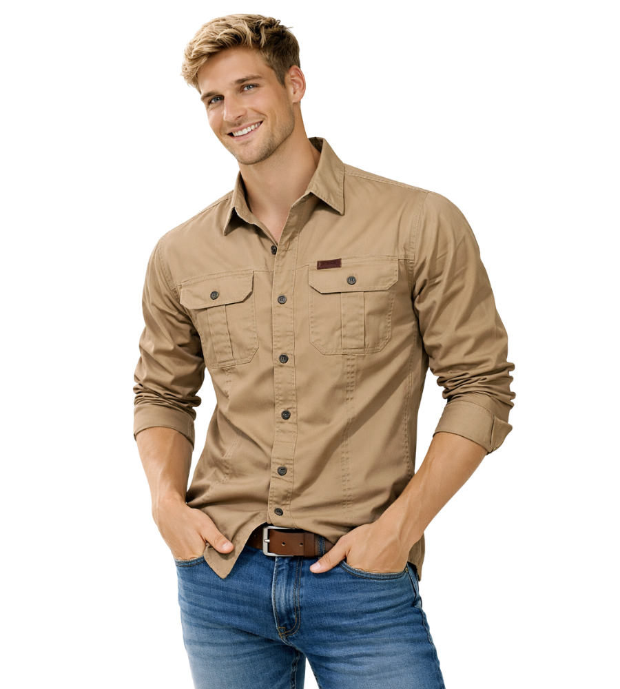 Surchemise Cargo Homme à Manches Longues