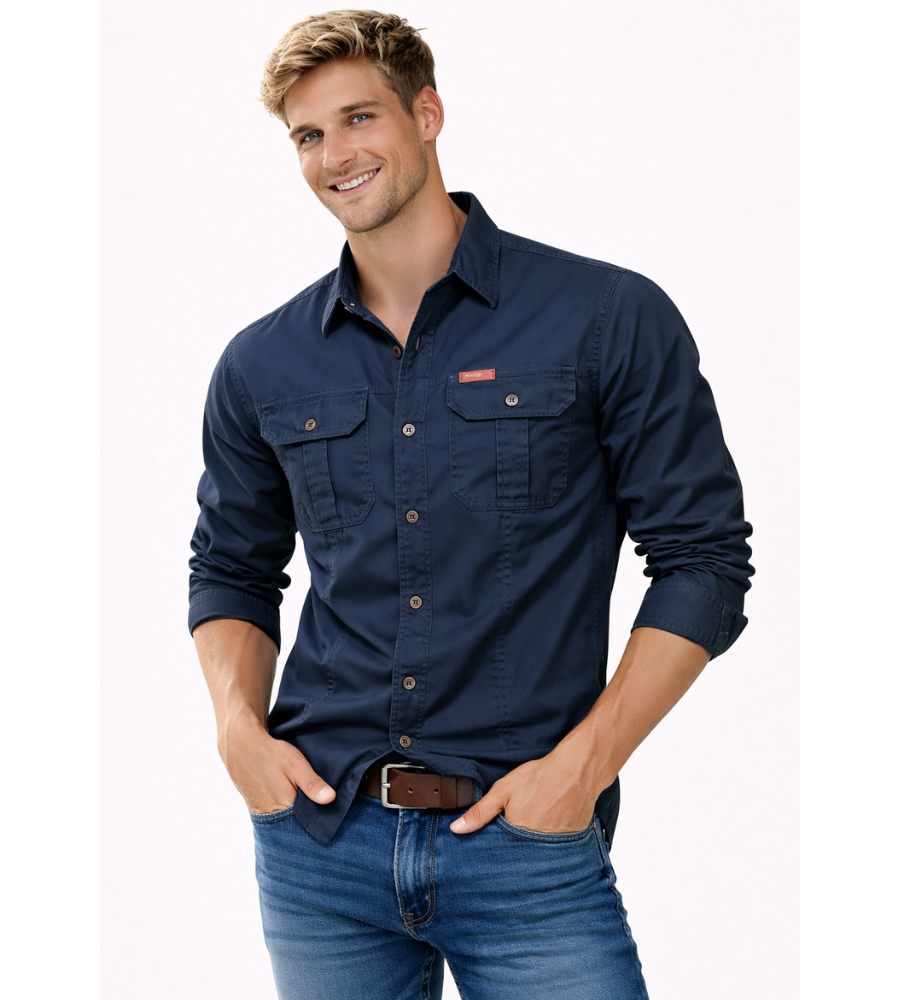 Surchemise Cargo Homme à Manches Longues