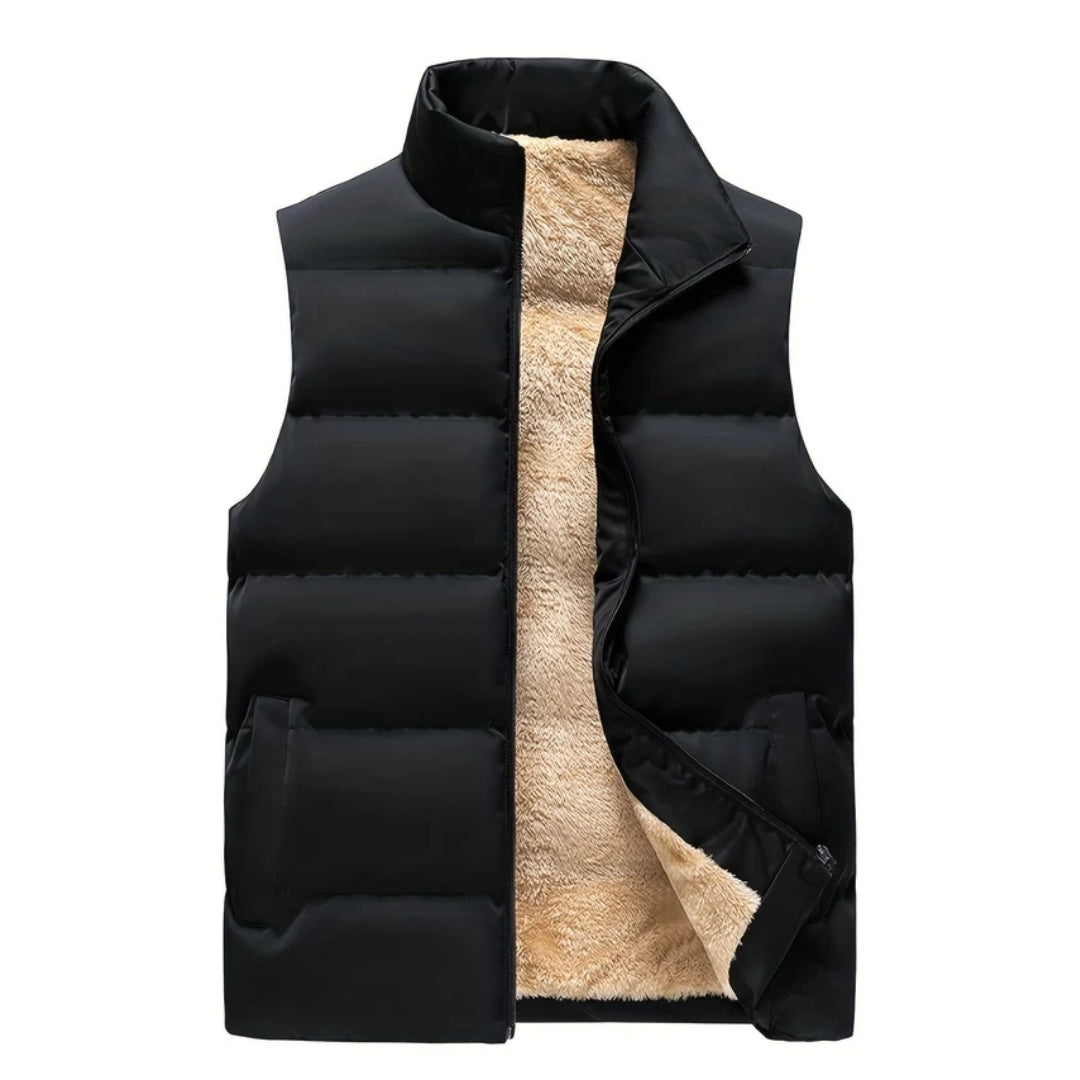 Gilet doudoune homme sans manches, col montant