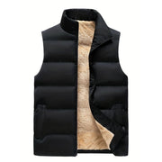 Fleece Winter Vest - Warme Herenkleding Met Opstaande Kraag