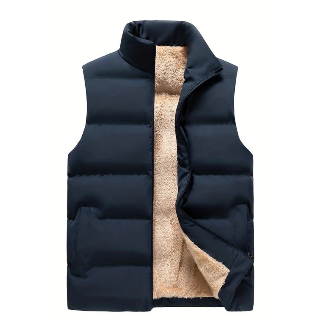 Gilet doudoune homme sans manches, col montant