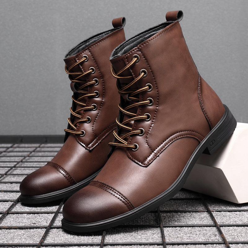 Bottines Homme en Cuir à Lacets, Bout Rapporté