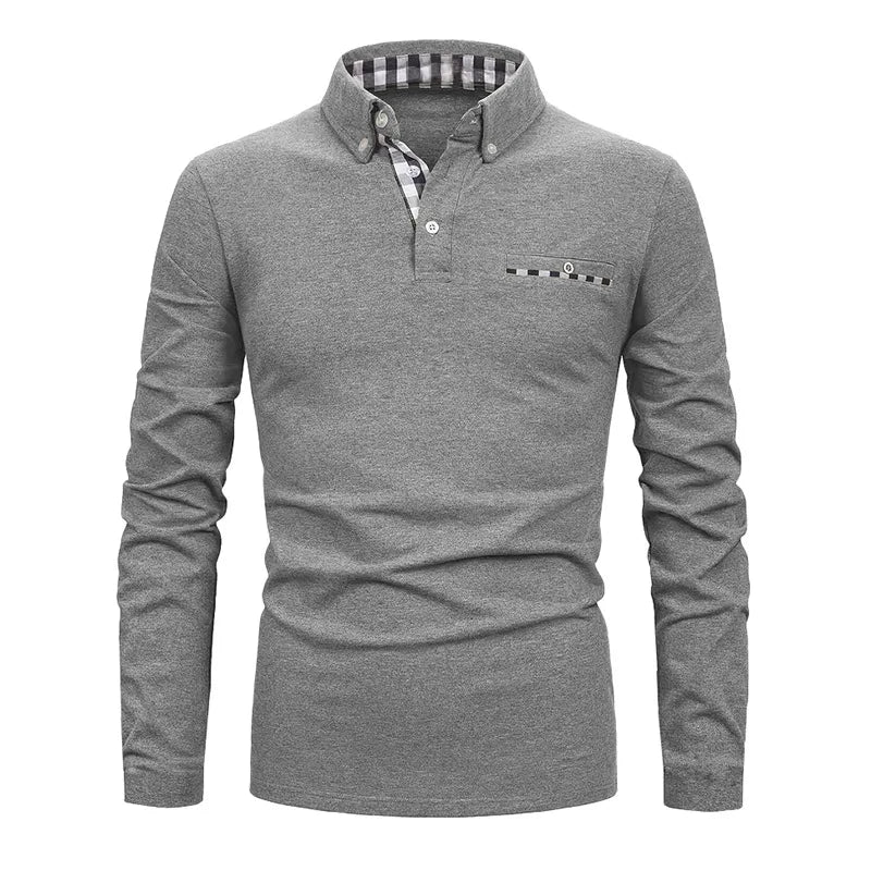 POLO LONG À MOTIF GÉOMÉTRIQUE POUR HOMMES