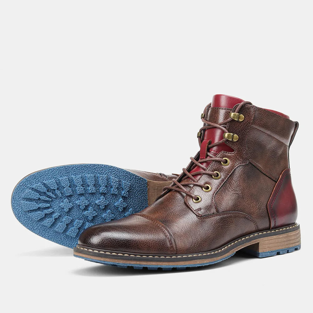 Boots Derby Bout Rapporté Gris