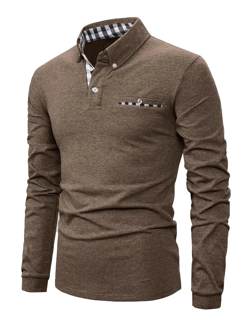 POLO LONG À MOTIF GÉOMÉTRIQUE POUR HOMMES