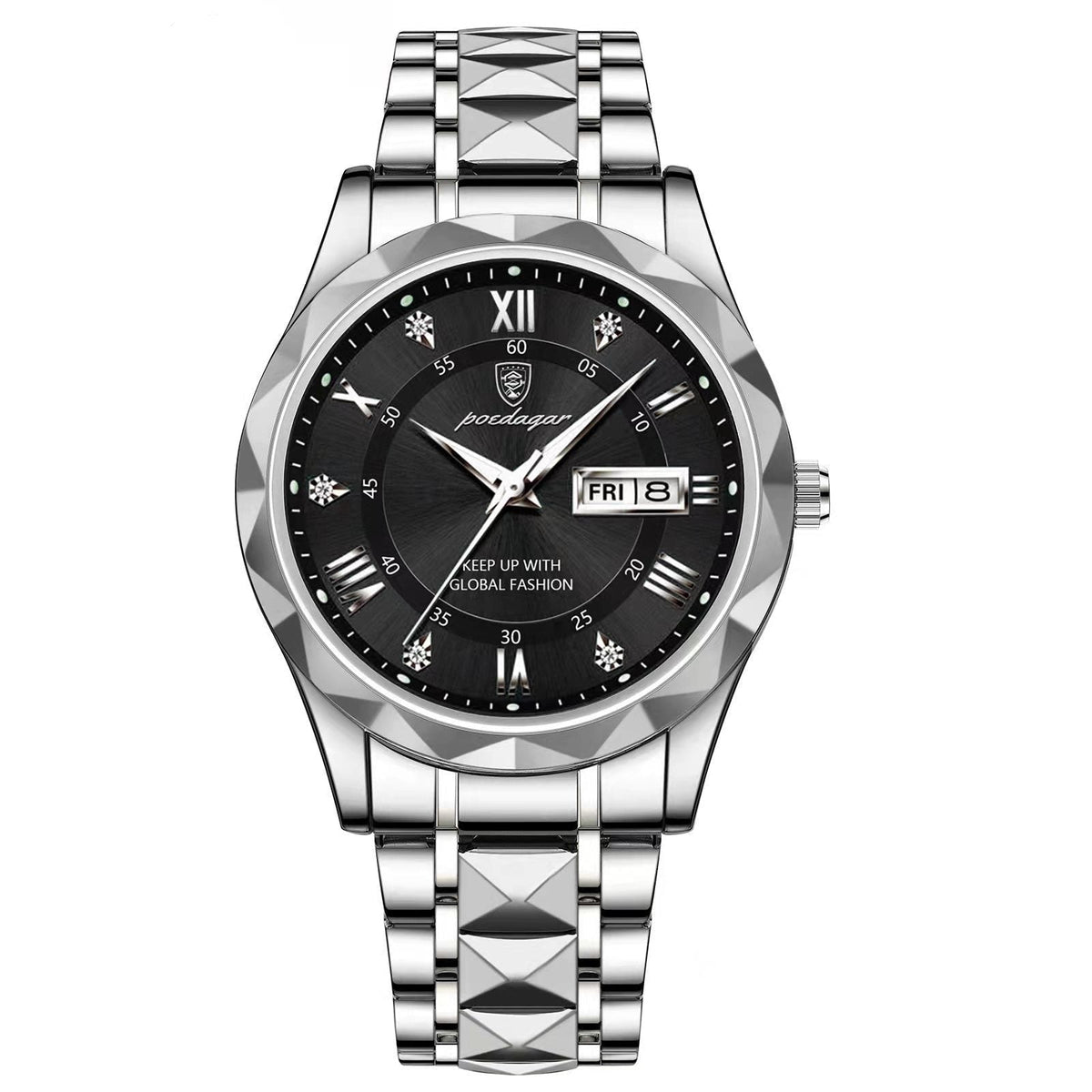 Montre Homme Acier Inoxydable Cadran Lumineux