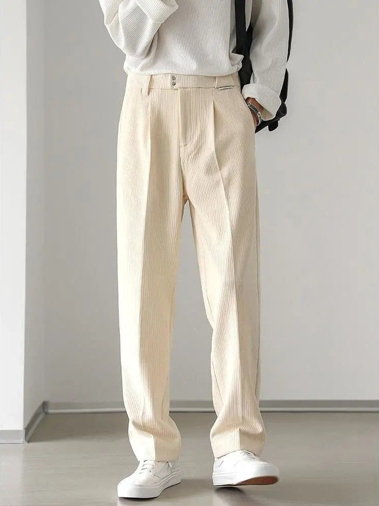 Pantalon Plissé Coupe Ample Homme