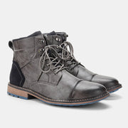 Boots Derby Bout Rapporté Gris