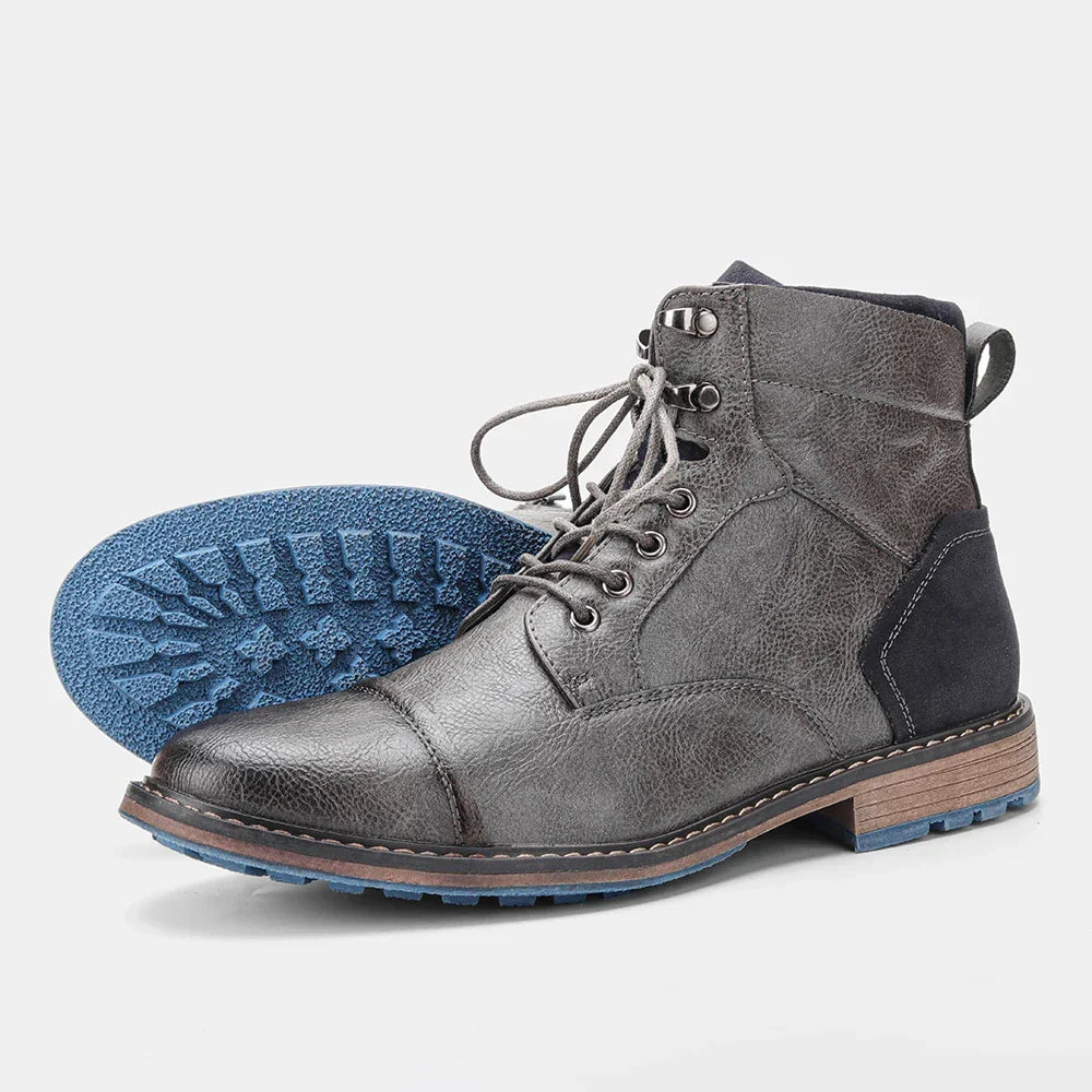 Boots Derby Bout Rapporté Gris