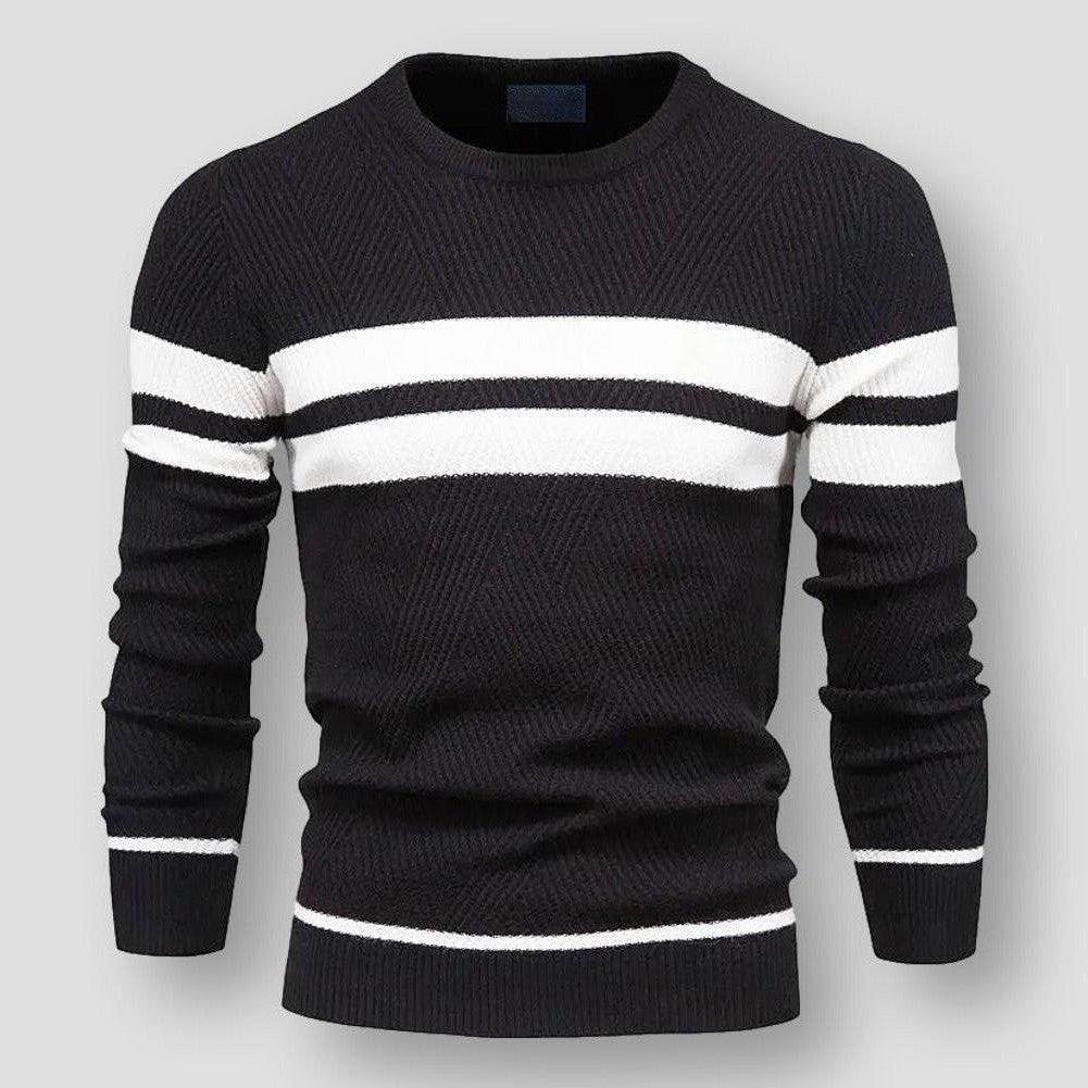 PULL EN MAILLE À RAYURES POUR HOMMES