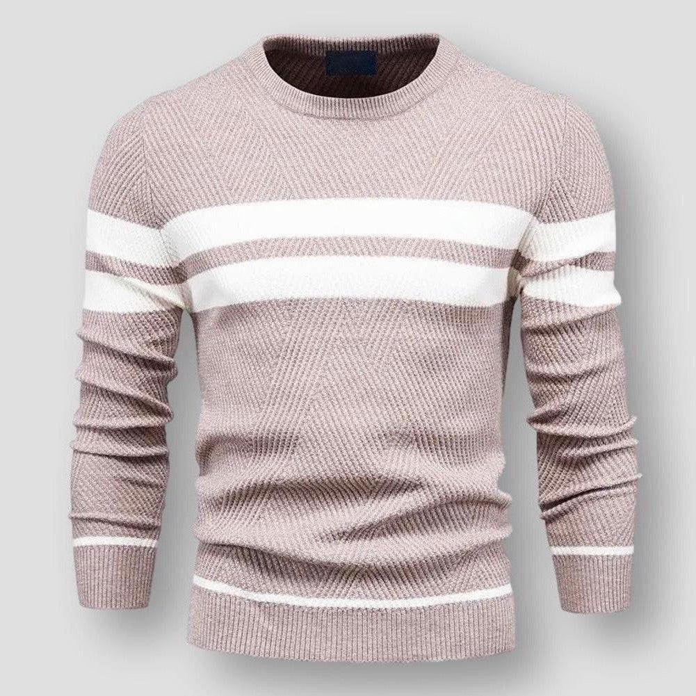 PULL EN MAILLE À RAYURES POUR HOMMES
