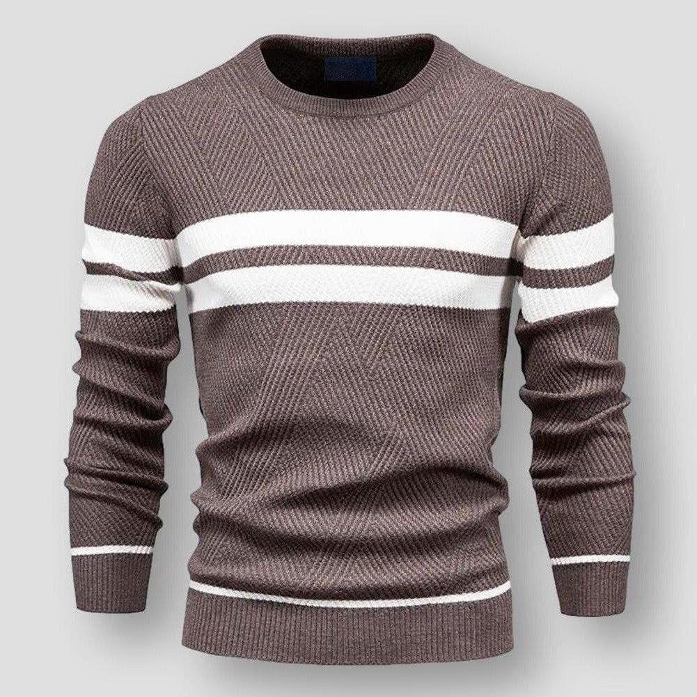 PULL EN MAILLE À RAYURES POUR HOMMES