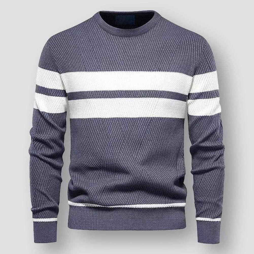 PULL EN MAILLE À RAYURES POUR HOMMES
