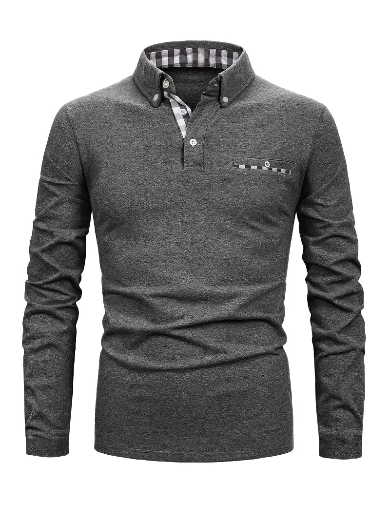 POLO LONG À MOTIF GÉOMÉTRIQUE POUR HOMMES