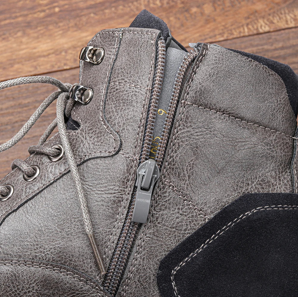 Boots Derby Bout Rapporté Gris