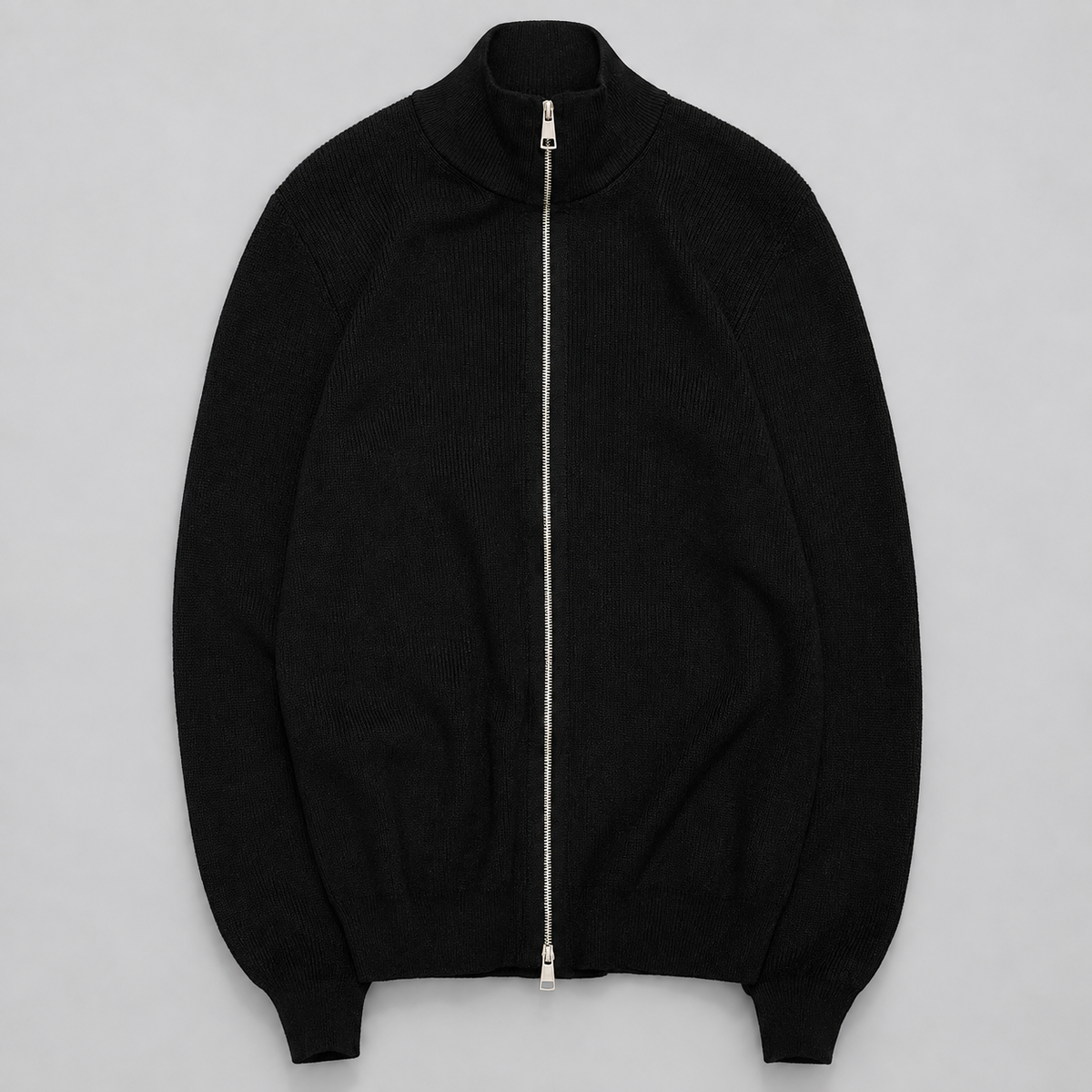 Benedikt | Strukturierte Strickjacke mit Stehkragen und Zip
