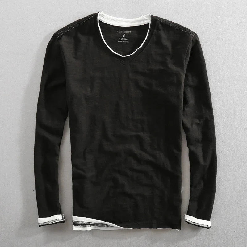 CHEMISE EN COTON À MANCHES LONGUES POUR HOMME