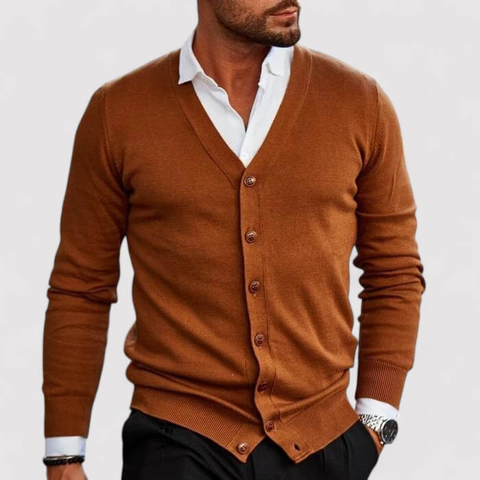 Men's Knitted V-Neck Cardigan