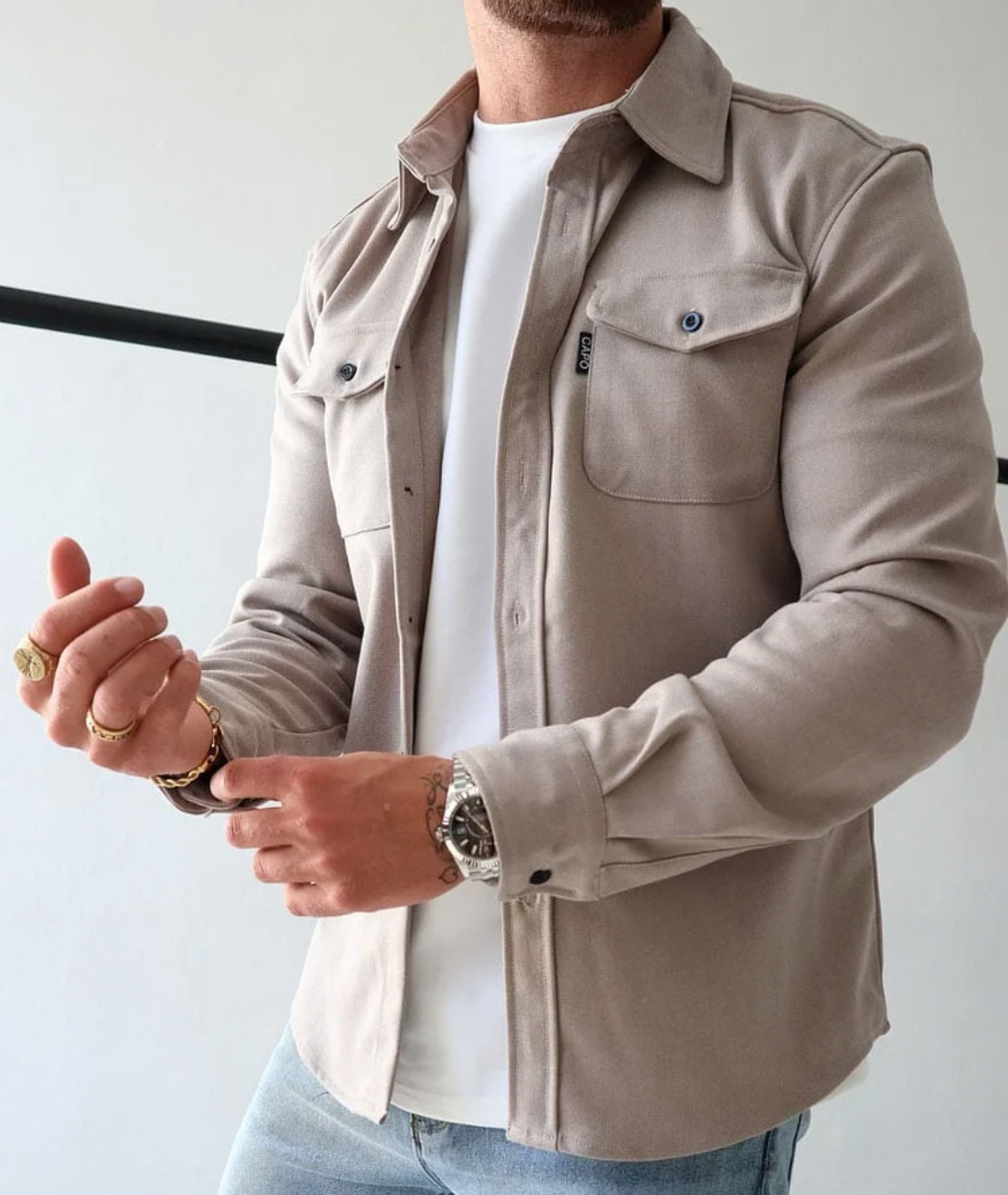 Surchemise Homme Coupe Droite Boutonnée