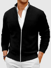 Cardigan à zip, tricot doux, col haut homme