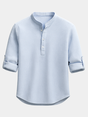 CHEMISE EN COTON ET LIN POUR HOMME