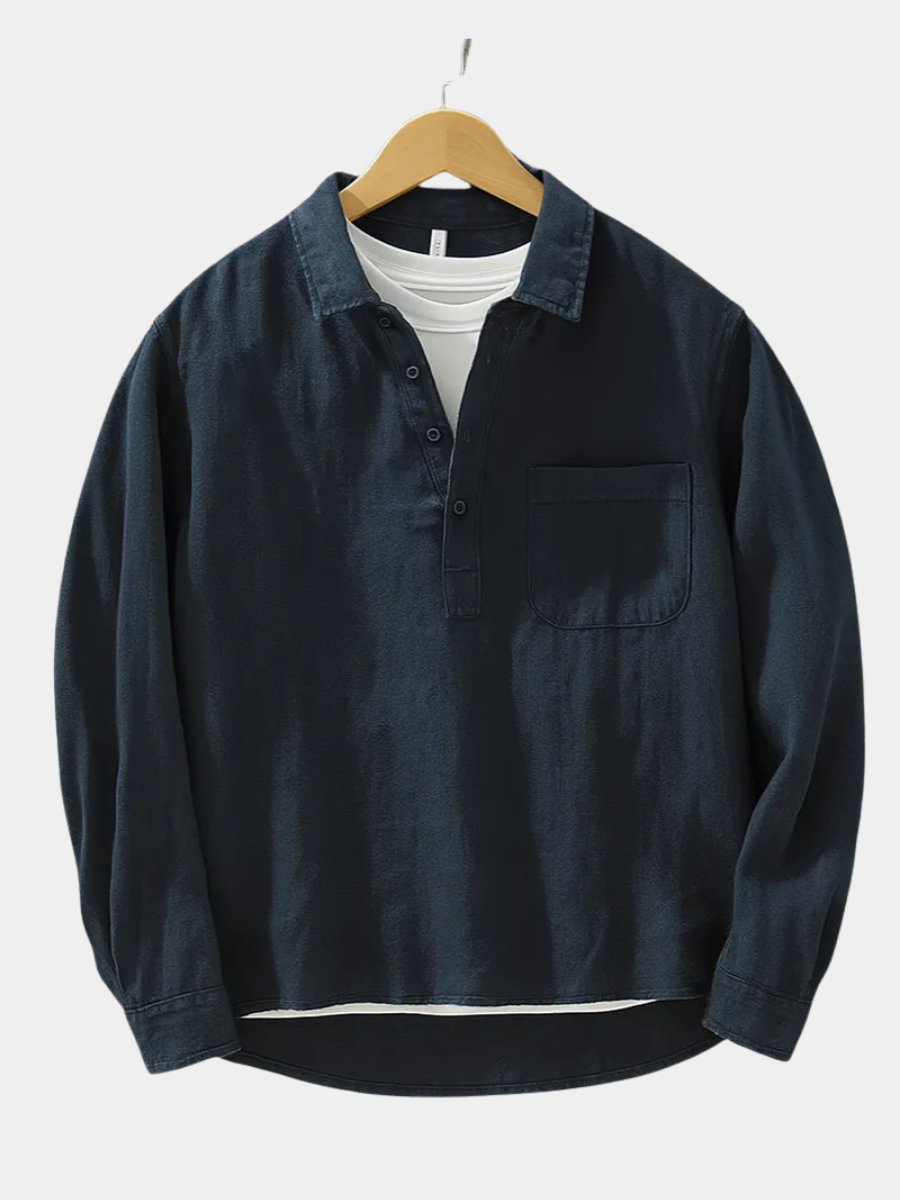 CHEMISE DEMI-PATTE BOUTONNÉE POUR HOMME