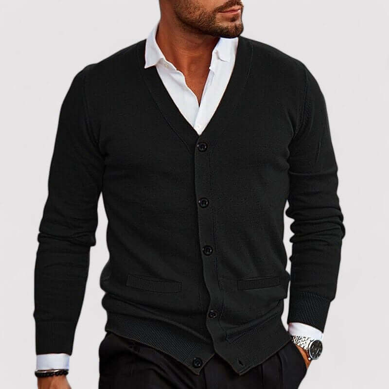 Men's Knitted V-Neck Cardigan