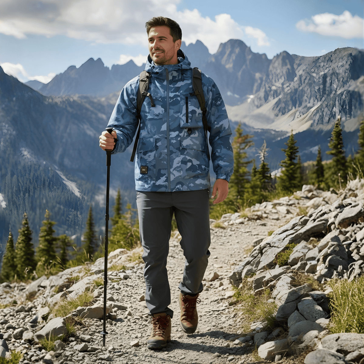 Veste Camouflage à Capuche Coupe Ample