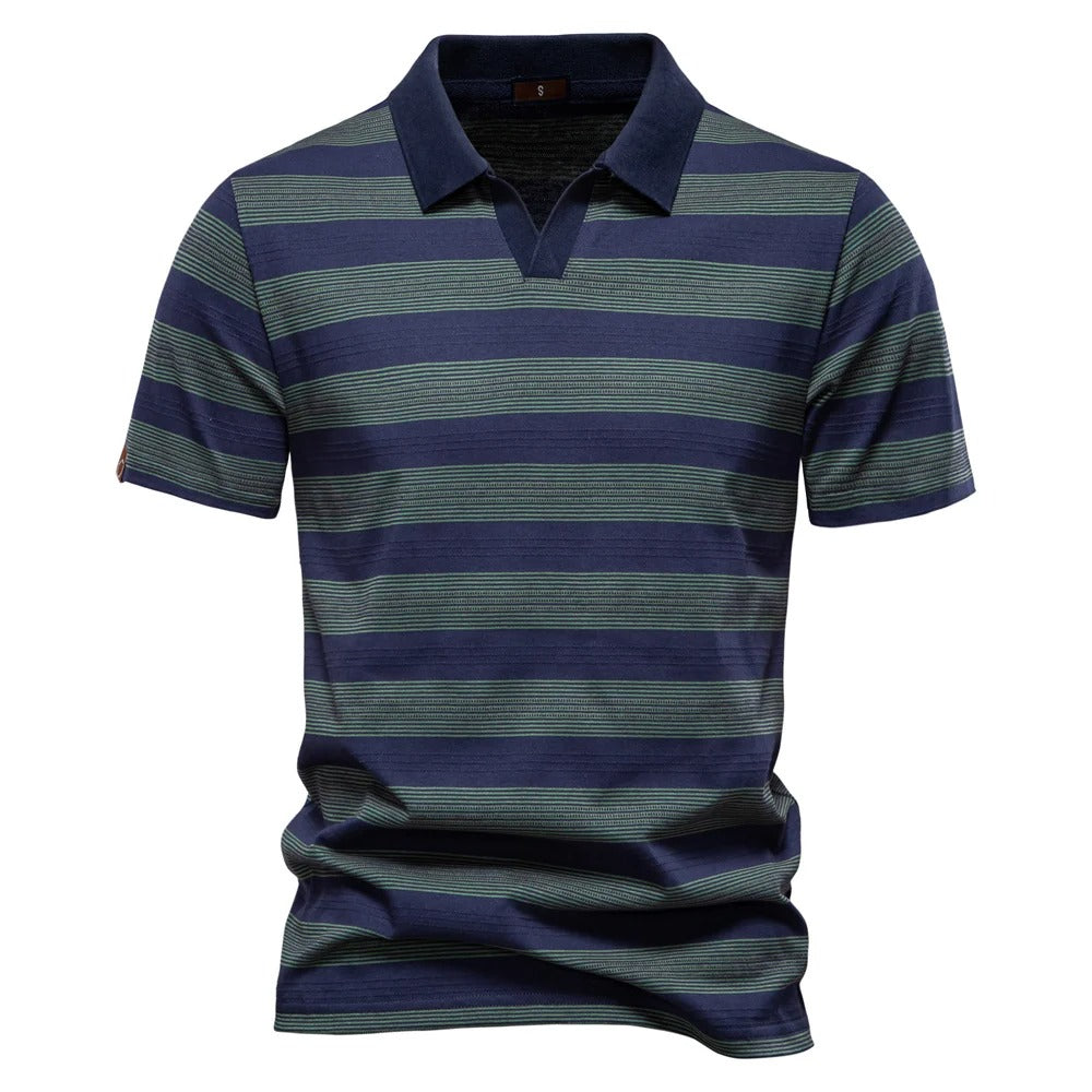 Heren casual top met korte mouwen en gestreept patroon