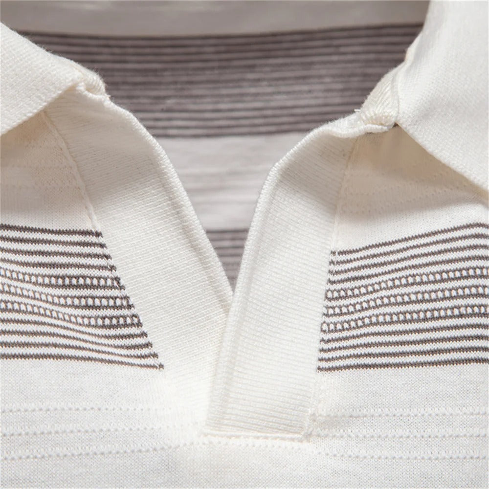 Heren casual top met korte mouwen en gestreept patroon