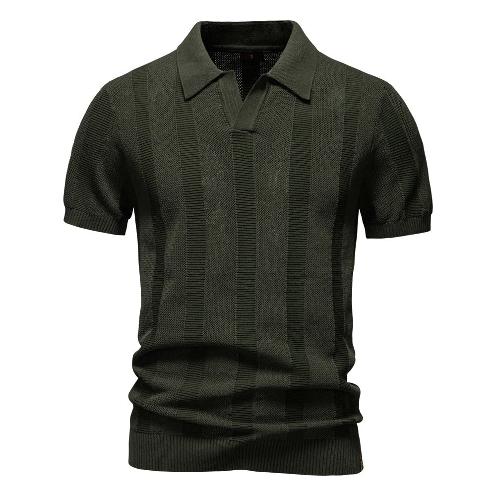 Herenpullover met lange mouwen en verticaal patroon