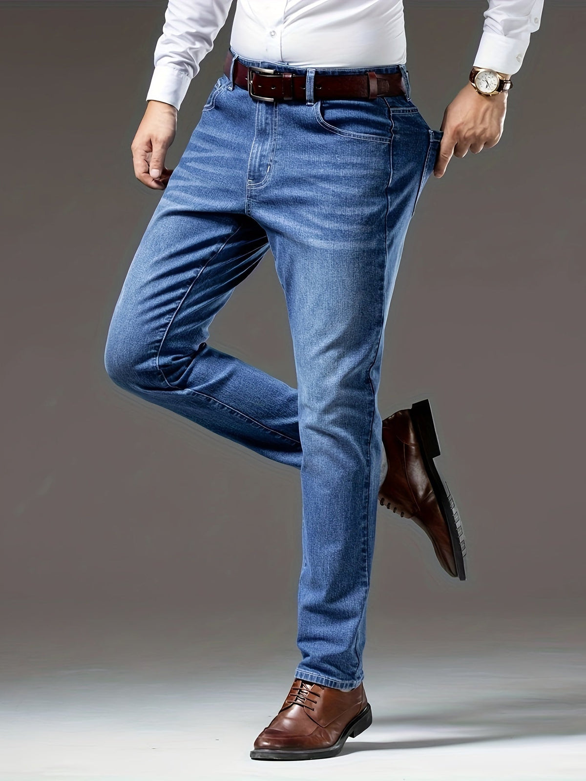 PANTALON EN DENIM DÉLAVÉ POUR HOMMES
