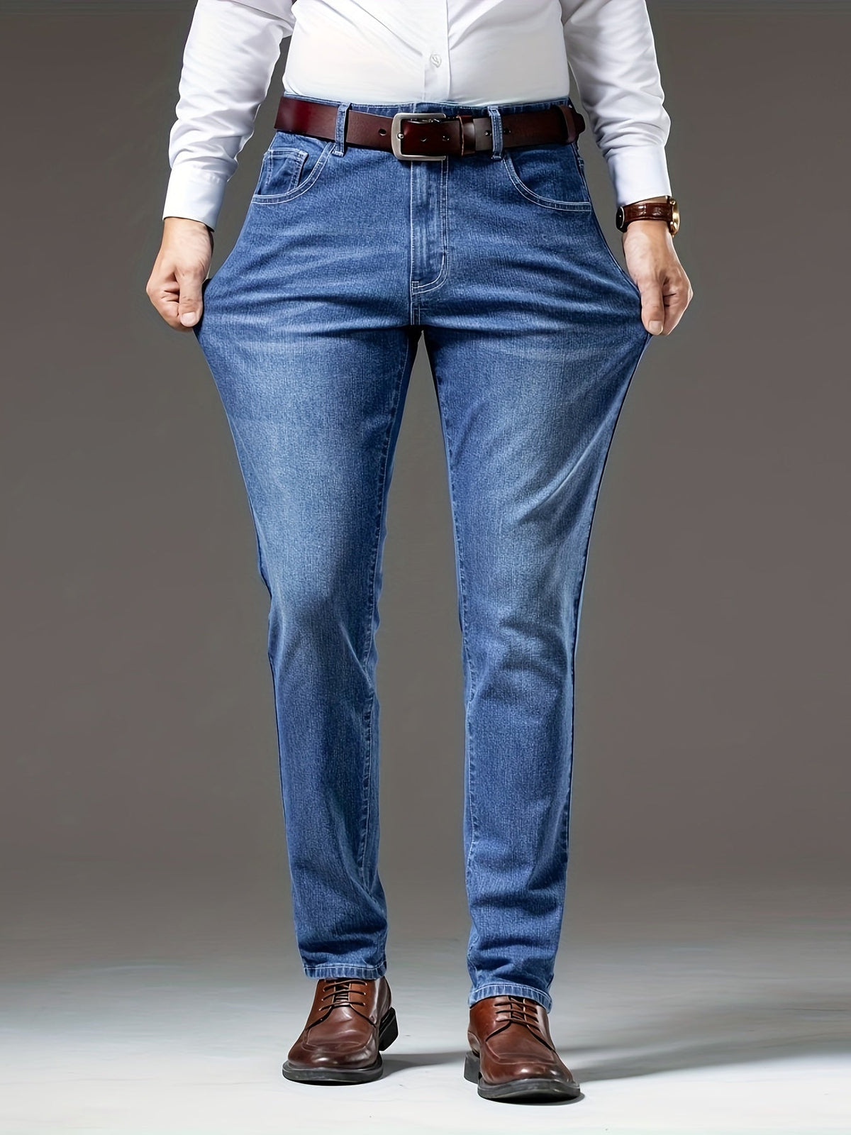 PANTALON EN DENIM DÉLAVÉ POUR HOMMES