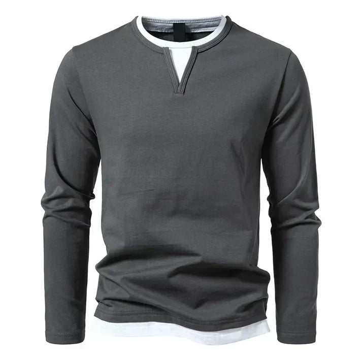 Ruprecht | Langarmshirt mit Lagenlook-Saum und V-Schlitz