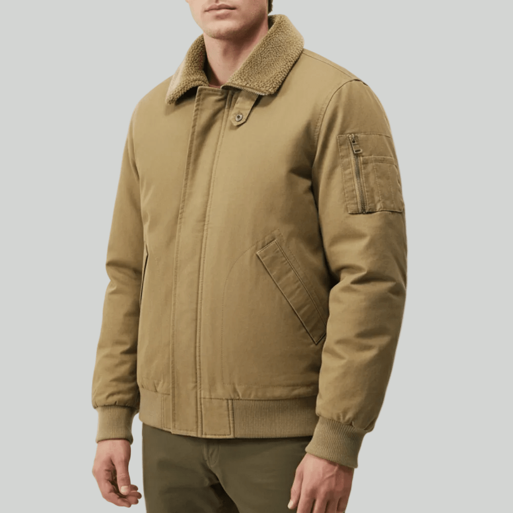 Blouson Bombardier Homme Col Sherpa