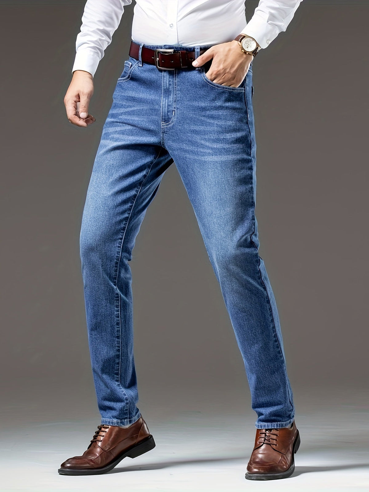 PANTALON EN DENIM DÉLAVÉ POUR HOMMES