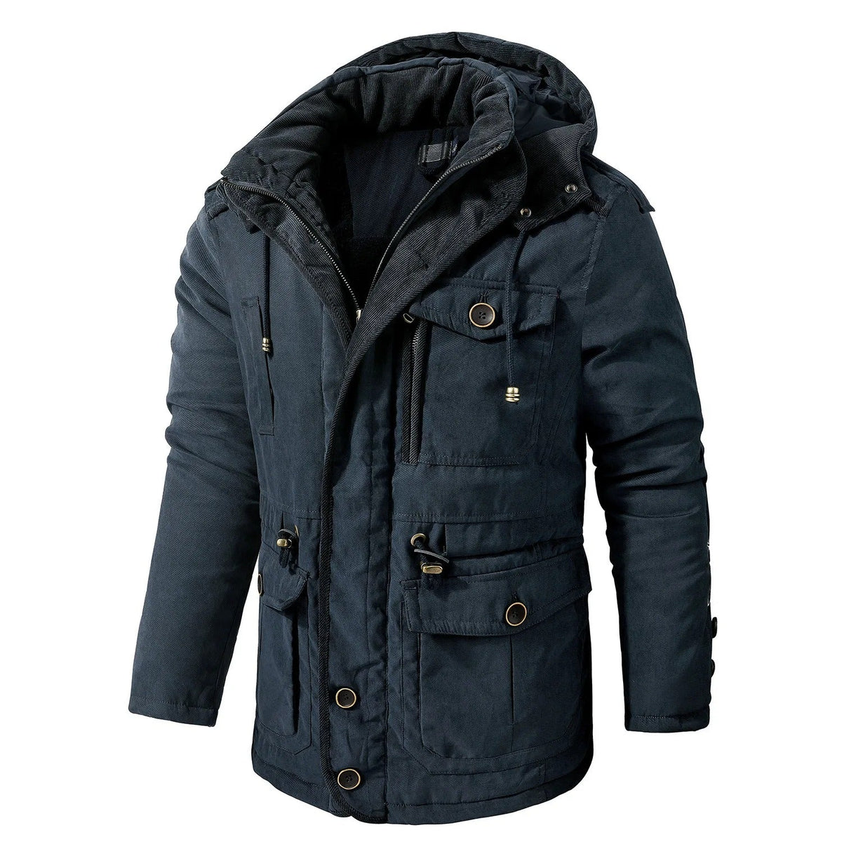 Warme winddichte winterjas met capuchon voor heren