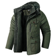 Warme winddichte winterjas met capuchon voor heren