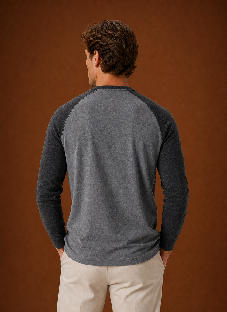 Men's Henley Shirt - Button-Placket Pullover