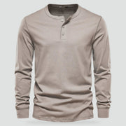 Henley Shirt voor Heren met Knoopsluiting en Lange Mouwen