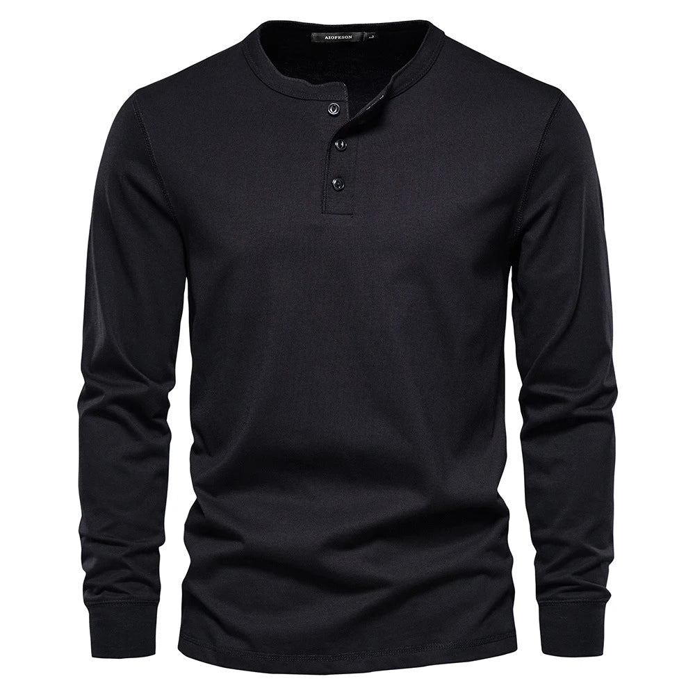 Chemise Henley Homme Manches Longues