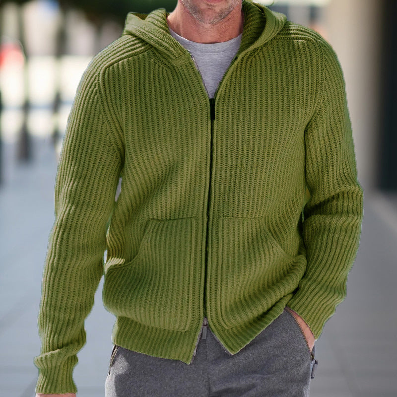 Heren Gebreide Cardigan met Capuchon - Casual Comfort