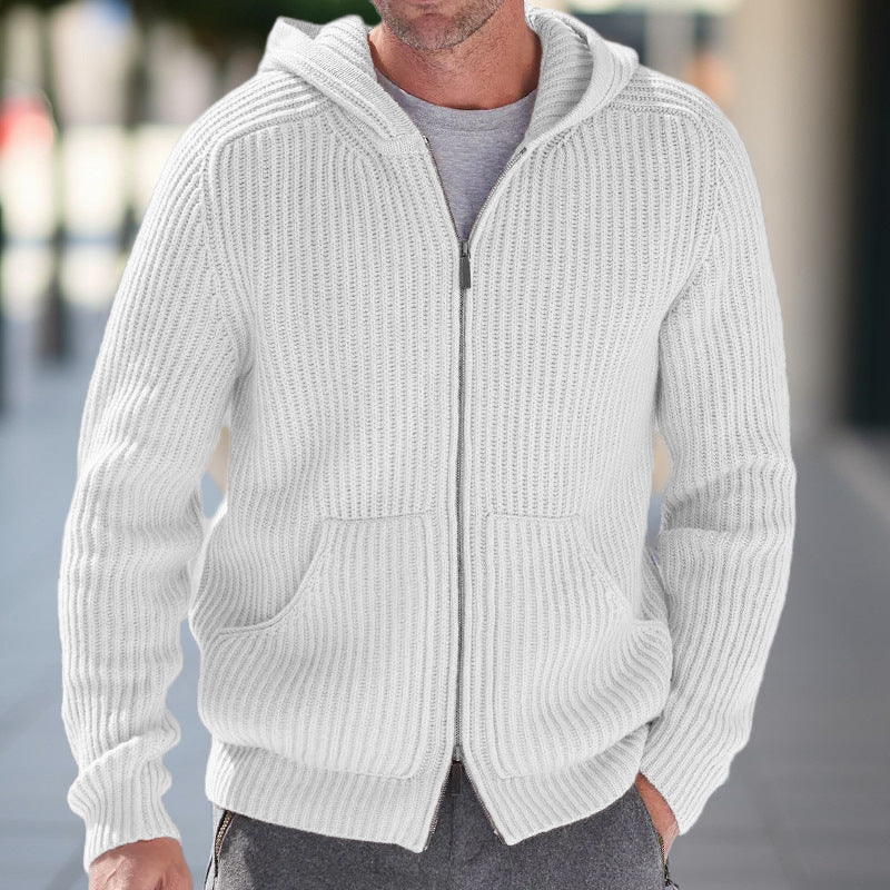 Heren Gebreide Cardigan met Capuchon - Casual Comfort