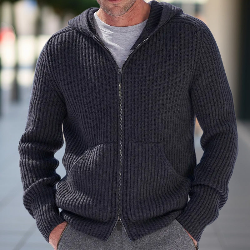 Heren Gebreide Cardigan met Capuchon - Casual Comfort