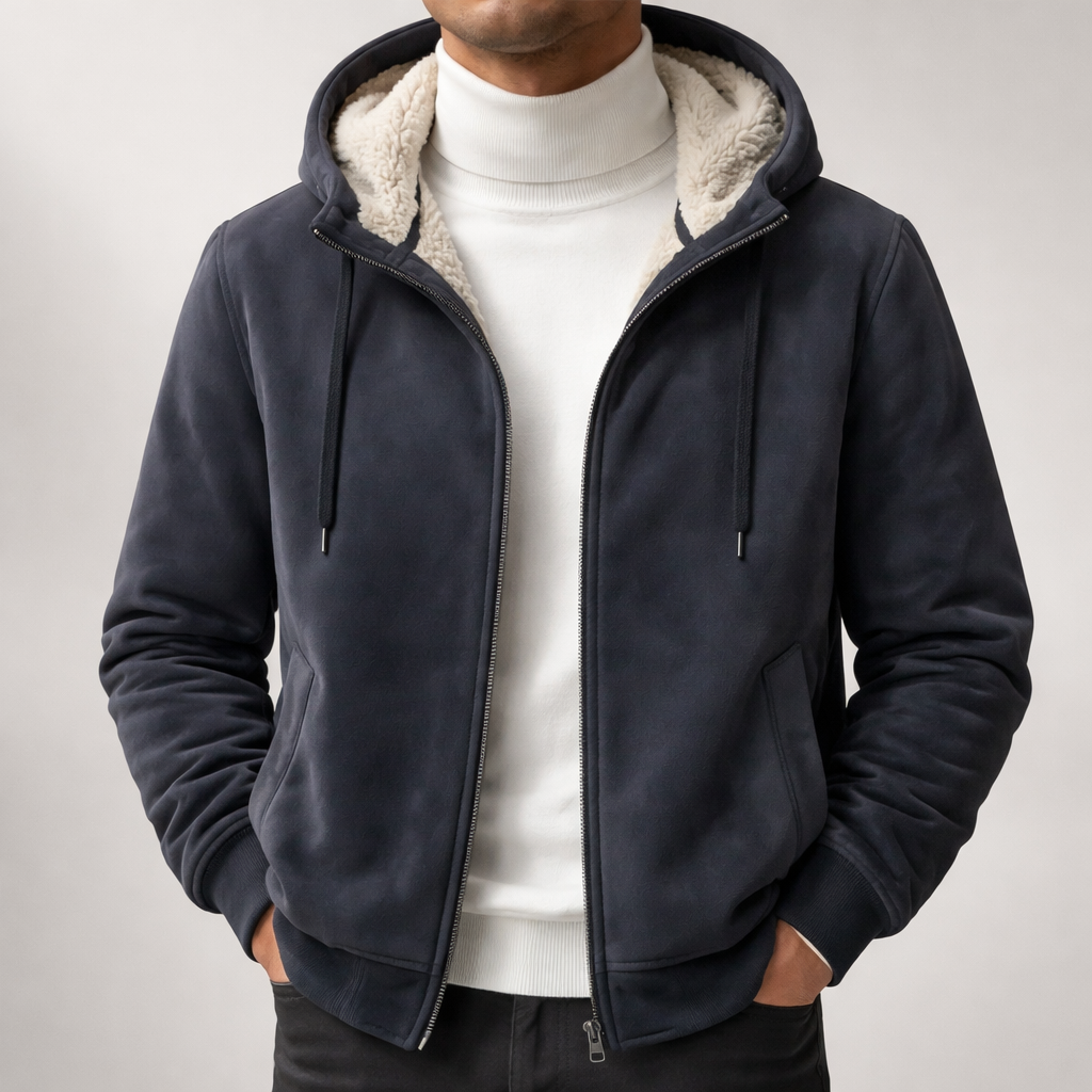 Heren jack met capuchon en sherpa-voering