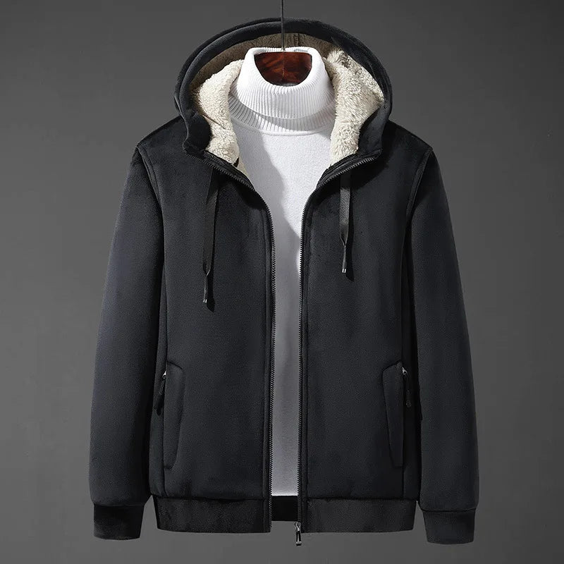 Heren jack met capuchon en sherpa-voering