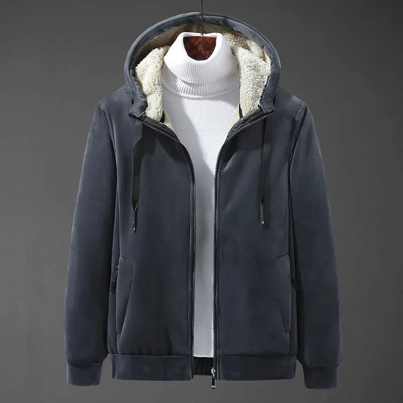Heren jack met capuchon en sherpa-voering