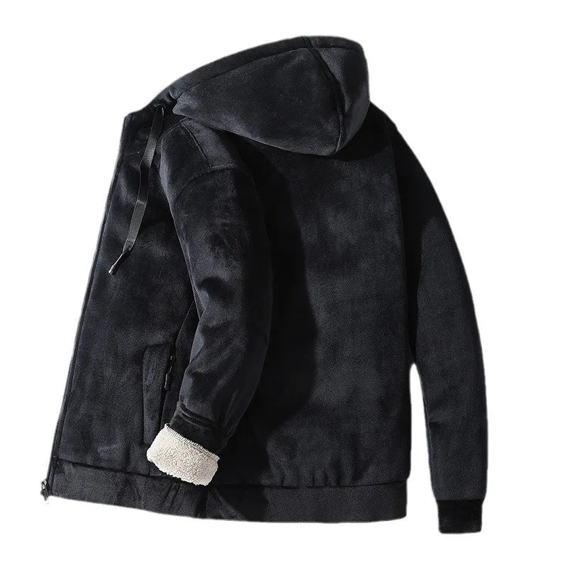 Heren jack met capuchon en sherpa-voering