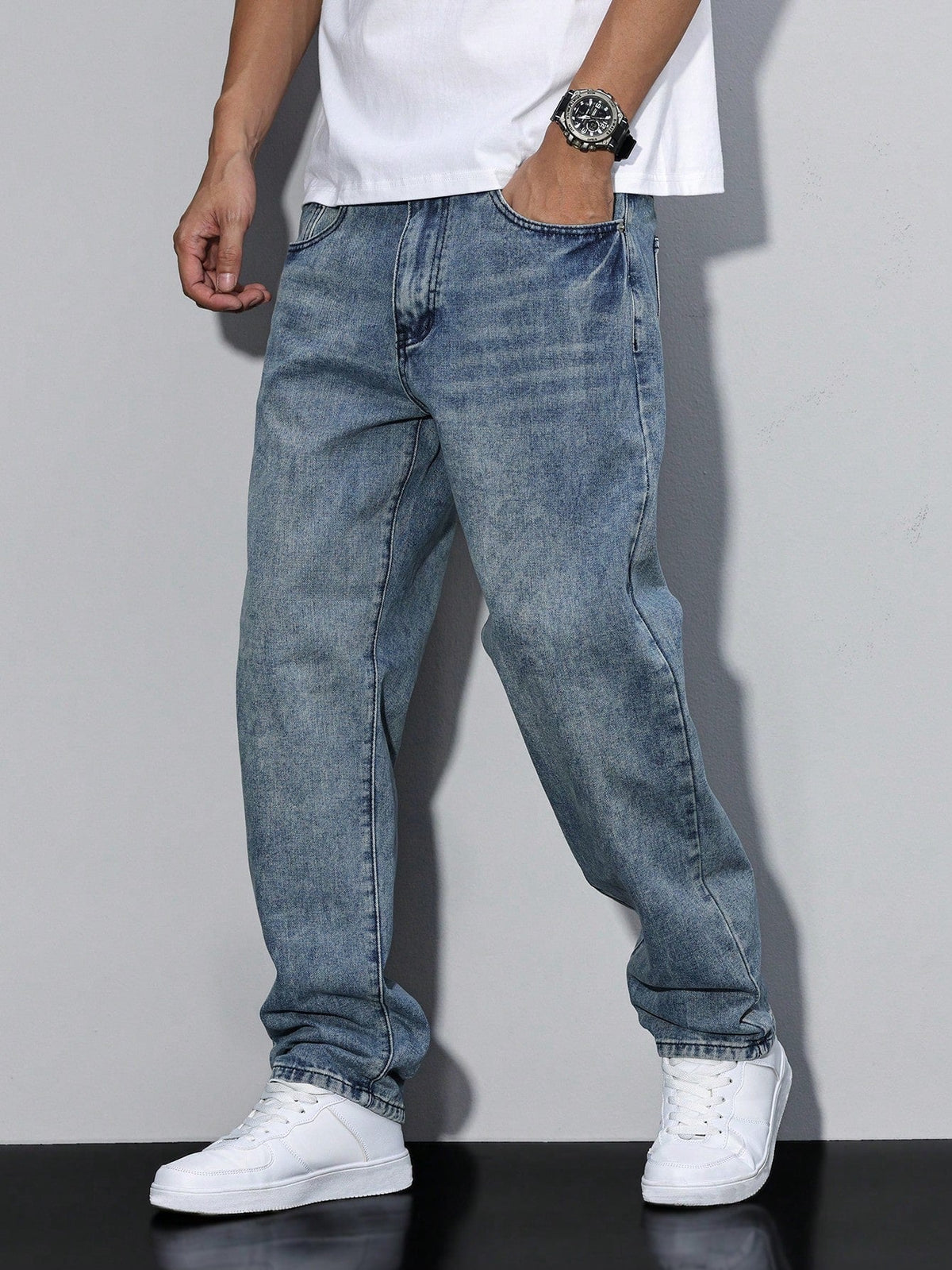 Jean Homme Baggy Coupe Ample Streetwear